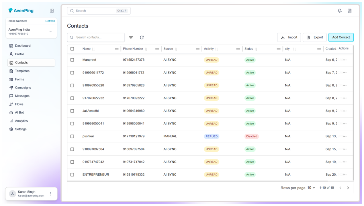 Step 2 - Open Contacts
