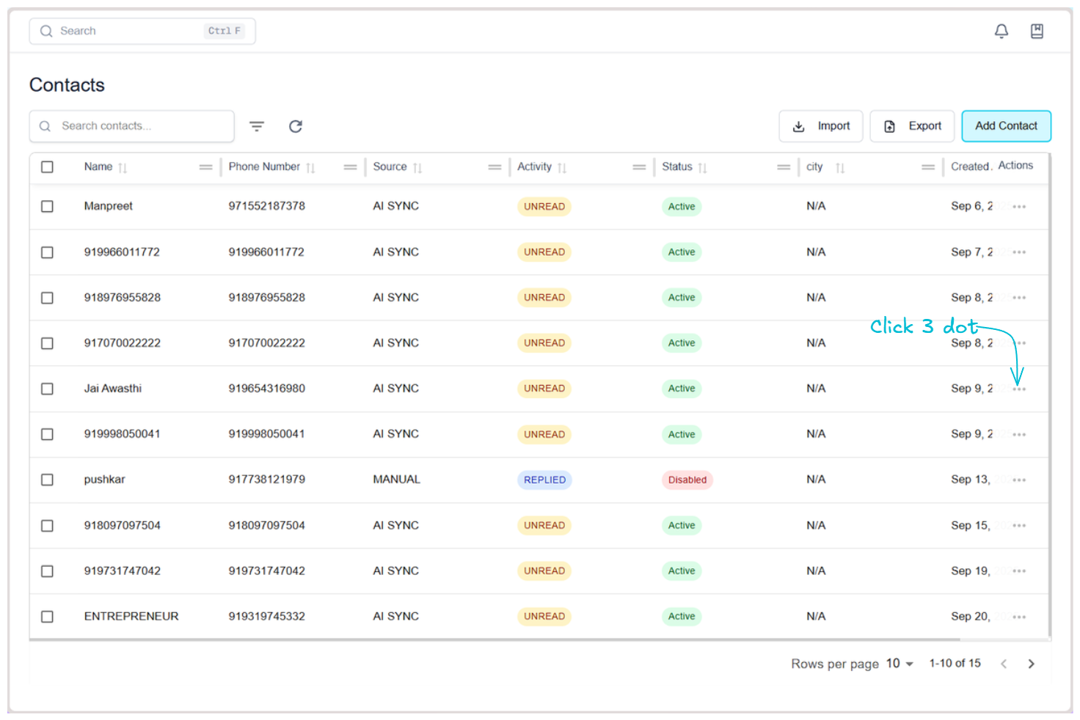 Step 3 - Open Actions Menu