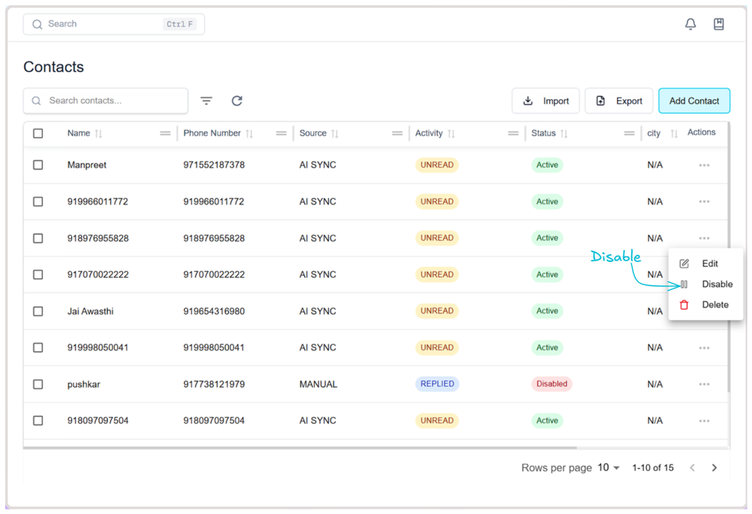 Step 4 - Choose Disable