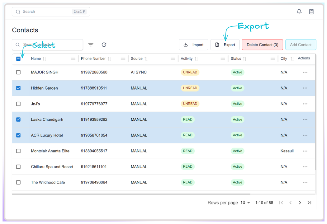 Step 3 - select Export
