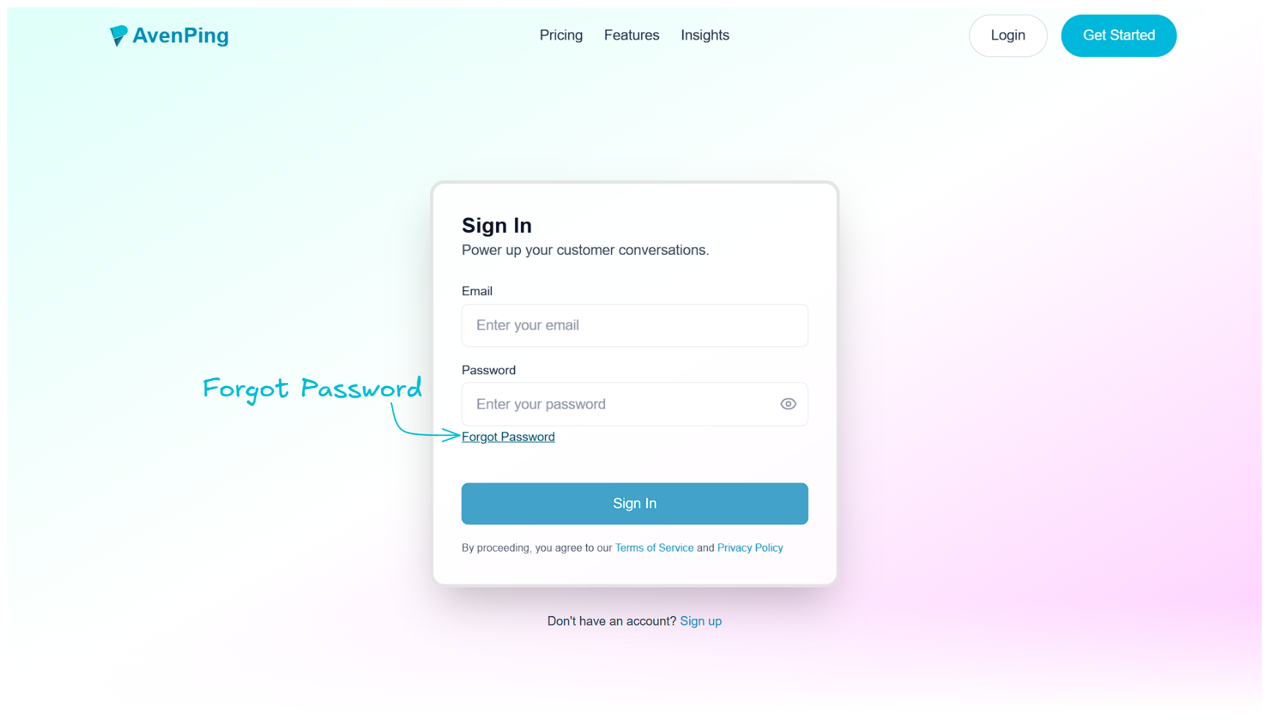 Step 2 - Forgot Password Link