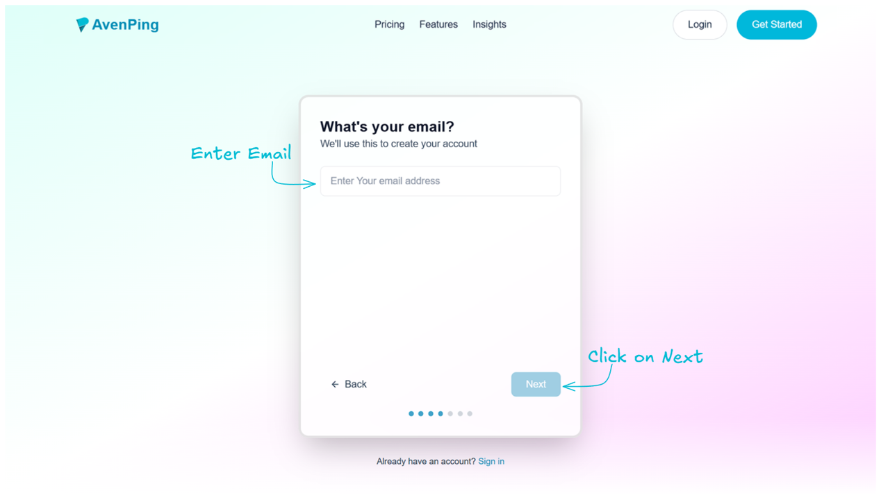 Step 5 - Enter Email