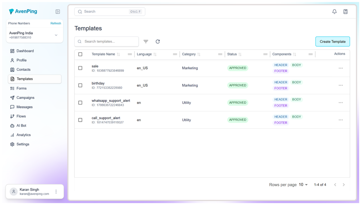 Step 2 - Open Templates