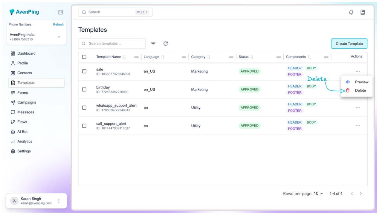 Step 4 - Click Delete