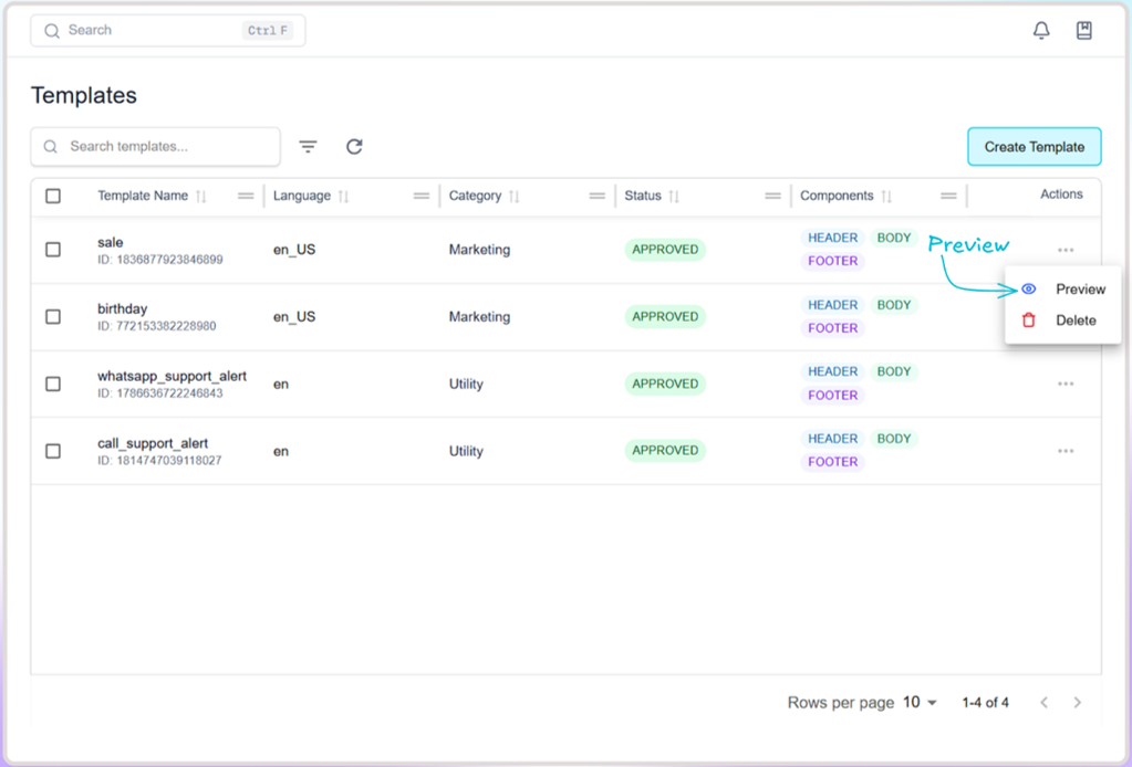Step 4 - Preview Template