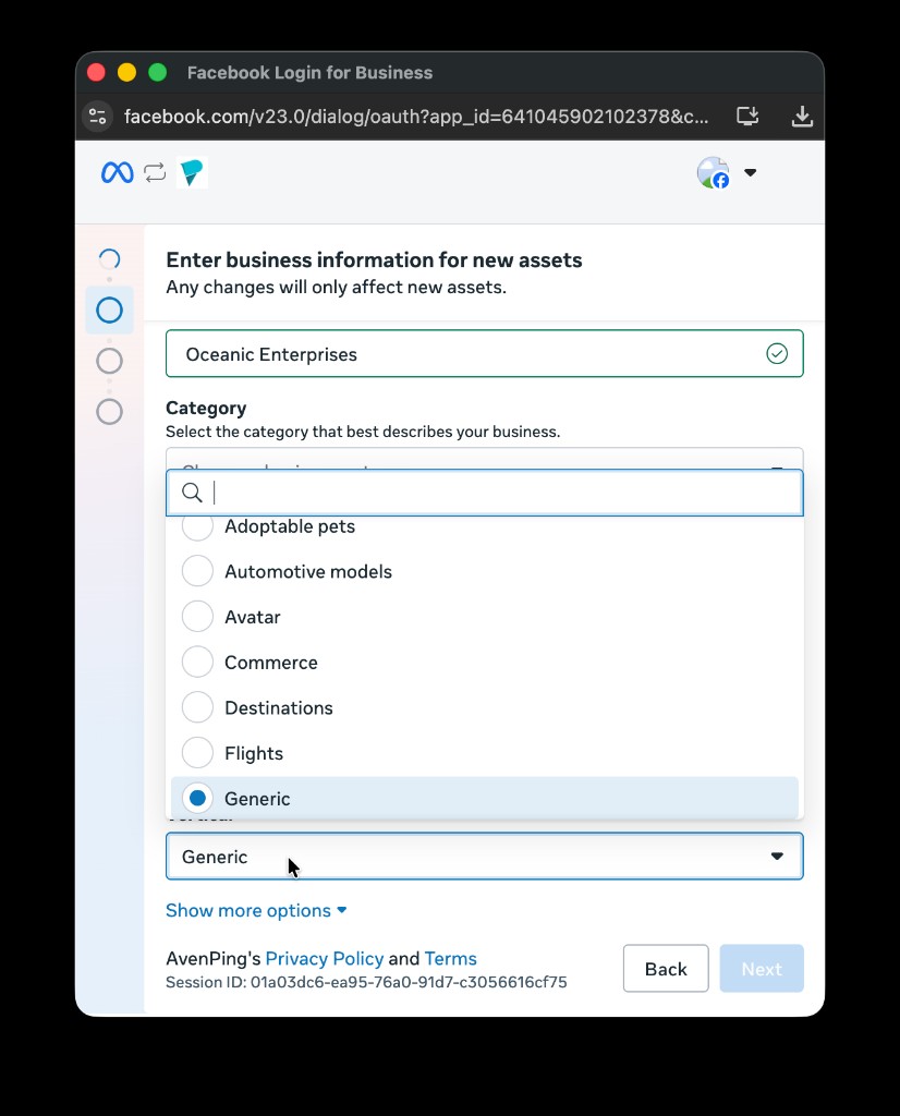 Category dropdown incorrectly showing Generic selected — do not use this
